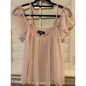 Lulus blush pink off the shoulder top
